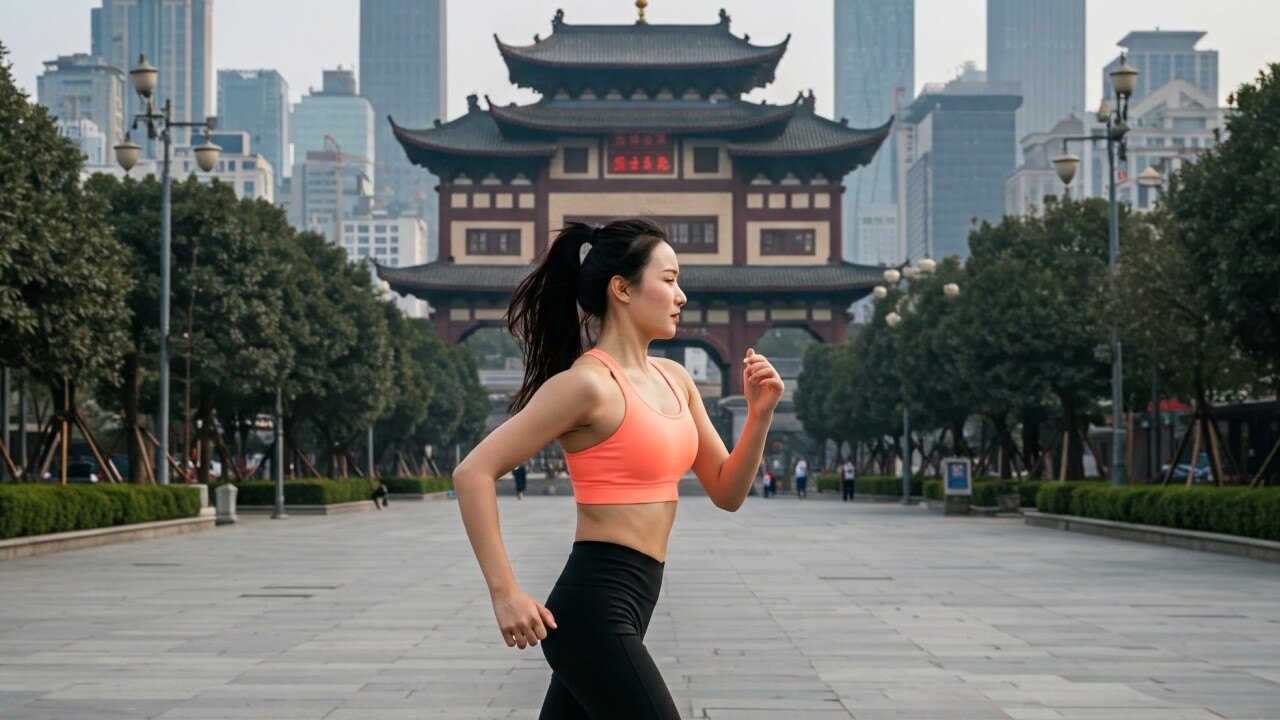 china fitness woman running